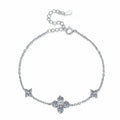Wholesale  VVS1 Grade D 0.5ct  Moissanite Clover Bracelet 925 Sterling Silver Simple Moissanite Bracelet Women