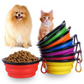 PEASTC Low MOQ Pet Dog Folding Silicone Travel Bowl  Portable Collapsible Folding Dog Bowl for Dog Cat Food Water Feeding