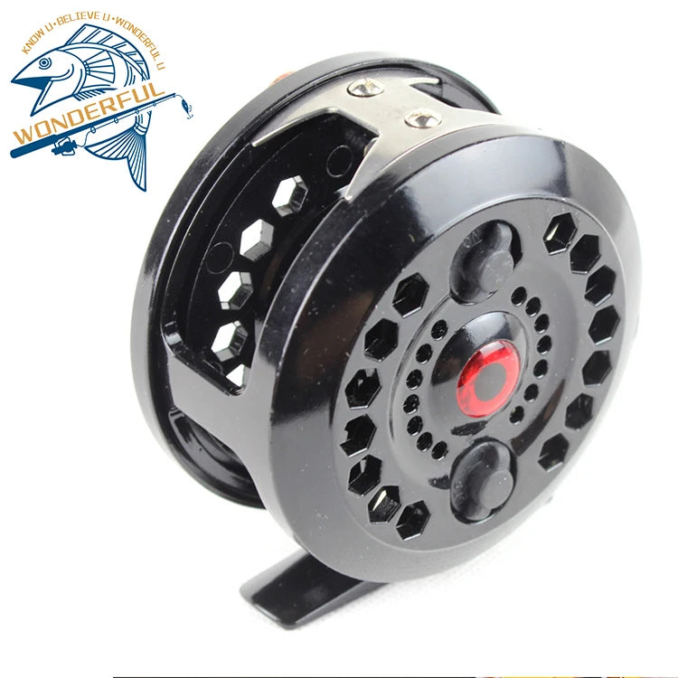 Factory Wholesale Portable Bulk Black Waterproof Plastic Steel Winter Fly Fishing Reel