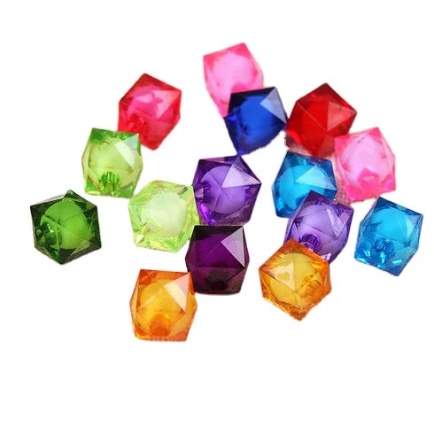10 / 12 / 14mm Faceted square Crystal Beads Acrylic Beads Pendant Accessories Can Be Wholesale