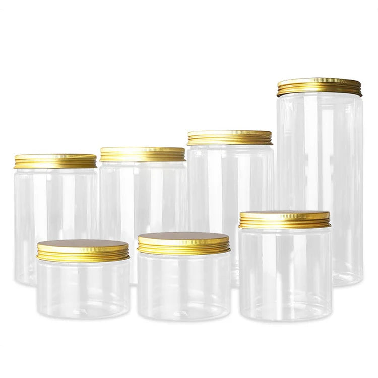 140ml 59*68 clear Pots Cosmetic Body Scrub Container Empty Pet Plastic Jars with Plastic Lids