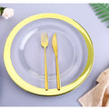 Wholesale Concise Glass Clear Beaded Charger Plate with Gold Rim Wedding