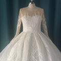 2025 New Hot White Wedding Dress Lace Pearl Sequins Super Beautiful Design Wedding Dress Can Be Customized