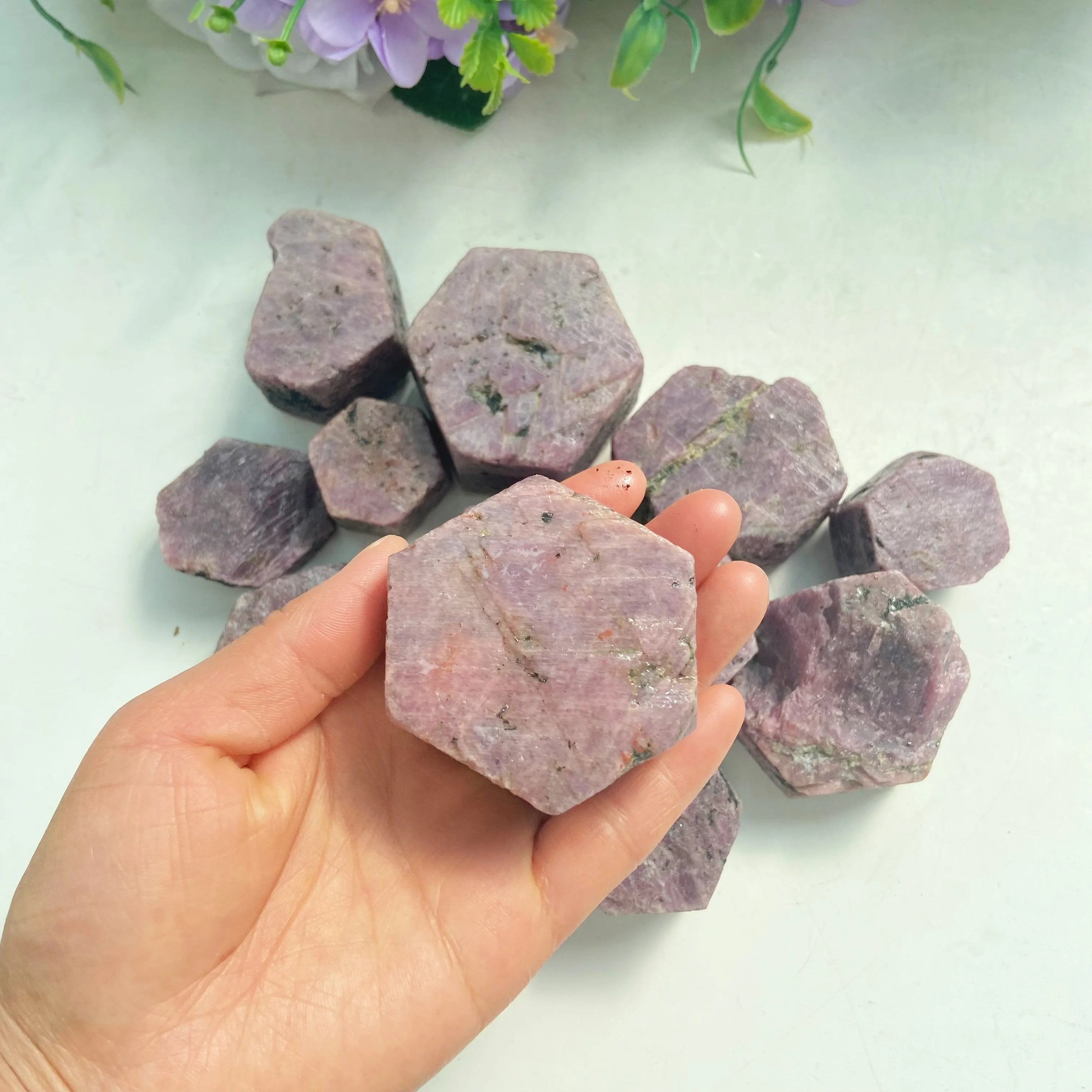 Crystal Raw Stone Rough Corundum Ruby Black Tourmaline Gravel Stone for Healing