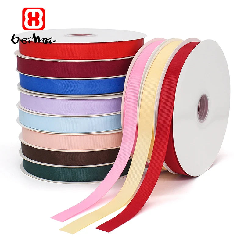 Wholesale Stocked 20 mm Solid Colors 100% Polyester Grosgrain Ribbon Can Custom Printed Gift Ribbon for Gift Wrapping