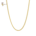 2.8mm+ 14K Yellow Gold FJ Fallon Fashion Jewelry Weaving love Cable Link Jdg Chains Brass Based
