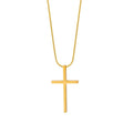 Hip Hop Christian Religious Jewelry Gold Plated Stainless Steel Chain Cross Pendant Necklace