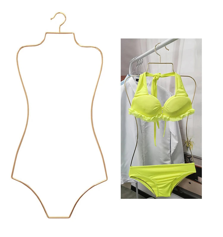Wholesale Heavy Duty Custom Strong Grucce Bikini Personalizzate Ganchos Para Proa 50 Pieces Swimsuit Gold Hangers for Swimwe