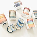 5 Rolls/pack Packed Pure Color Masking Tape Can Tear Diary Ledger Practical Function Decoration Waterproof Kraft Paper Tape