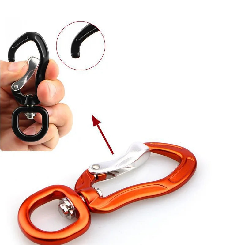 4KN Swivel Snap Hook Keychain Matte Silver Aluminum Swivel Carabiner for Dog Leash