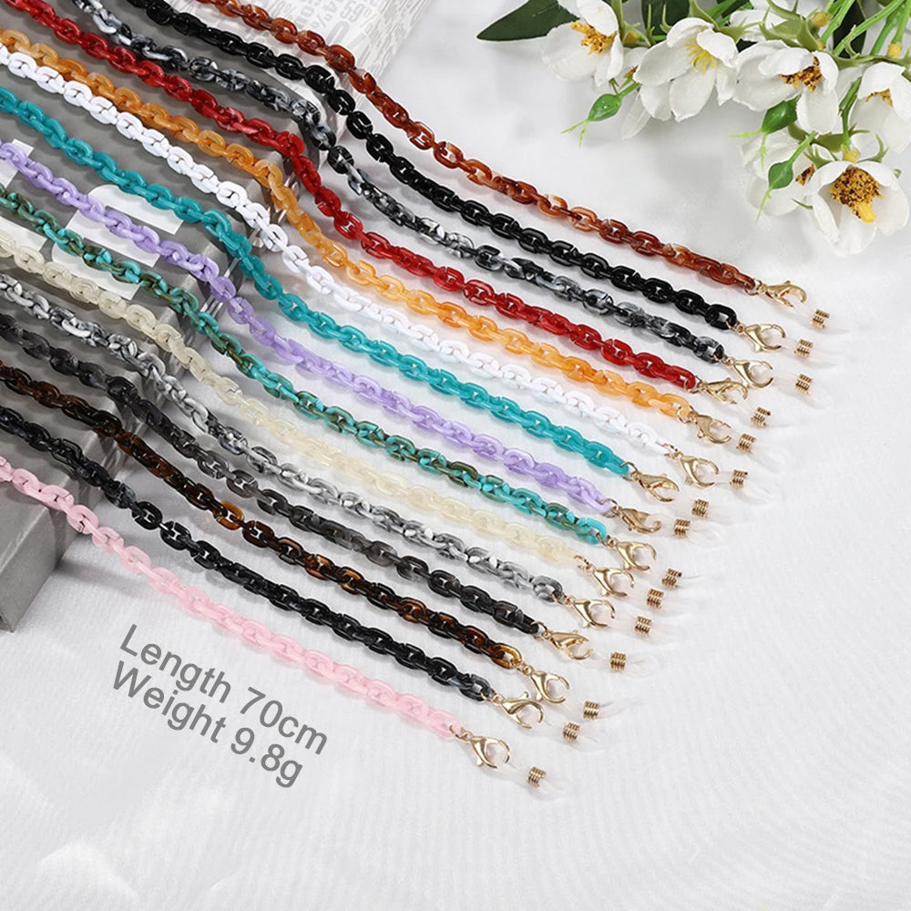 Multicolor Acrylic Resin Face Hanging Chain Eyeglass Chain Necklace Anti-Losing Hanging Rope Unique Necklaces for Personal Style