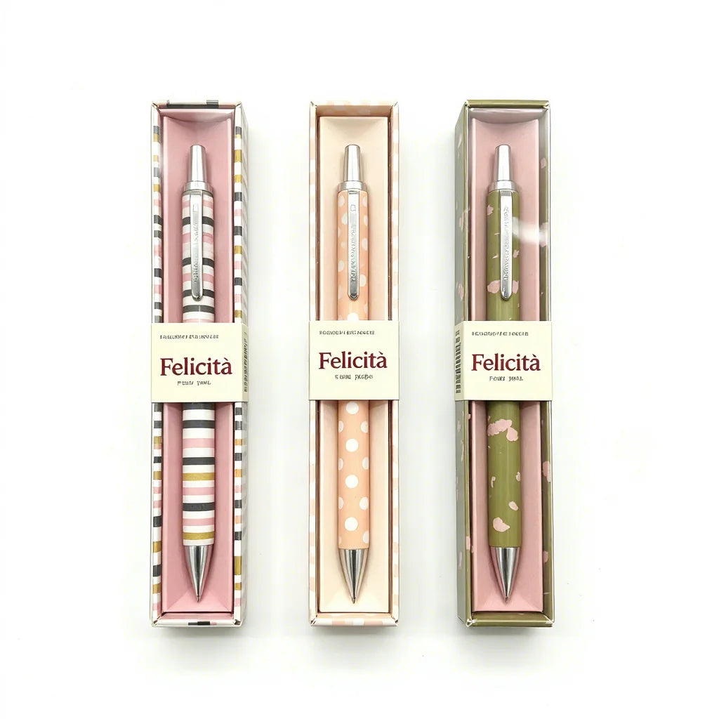 Newest Campus Stationery Promotion Floral Printing Customized Ballpoint Pen Colourful Click Function Slim Metal With Custom Logo
