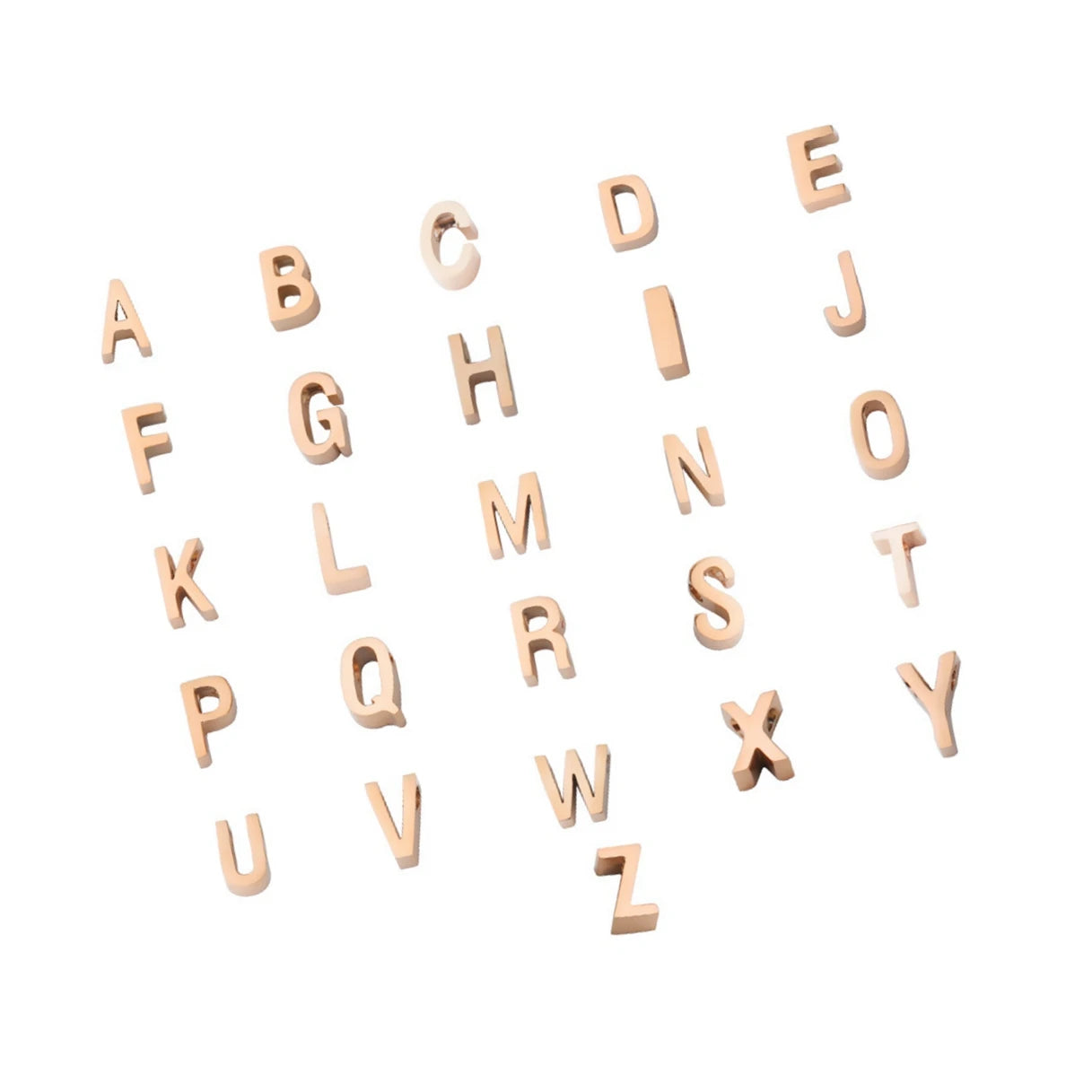 Finely Polished Initial Letter Necklace Pendant Stainless Steel for DIY Jewelry Women Necklace Charms Making