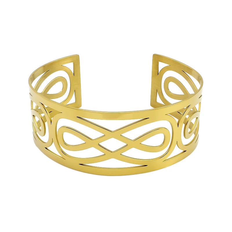 Fashion Elegant Classic 2cm wide bracelet femme gold and sliver men accessories bracelet bangle Opening Bangles Wedding Jewelry