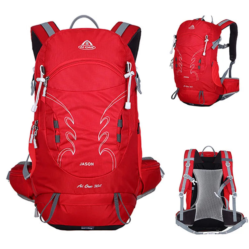 AIONE KA-1869 30L Lightweight Nylon External Frame Luxury Climbing Backpack Waterproof Breathable Eco-Friendly Durable Hiking