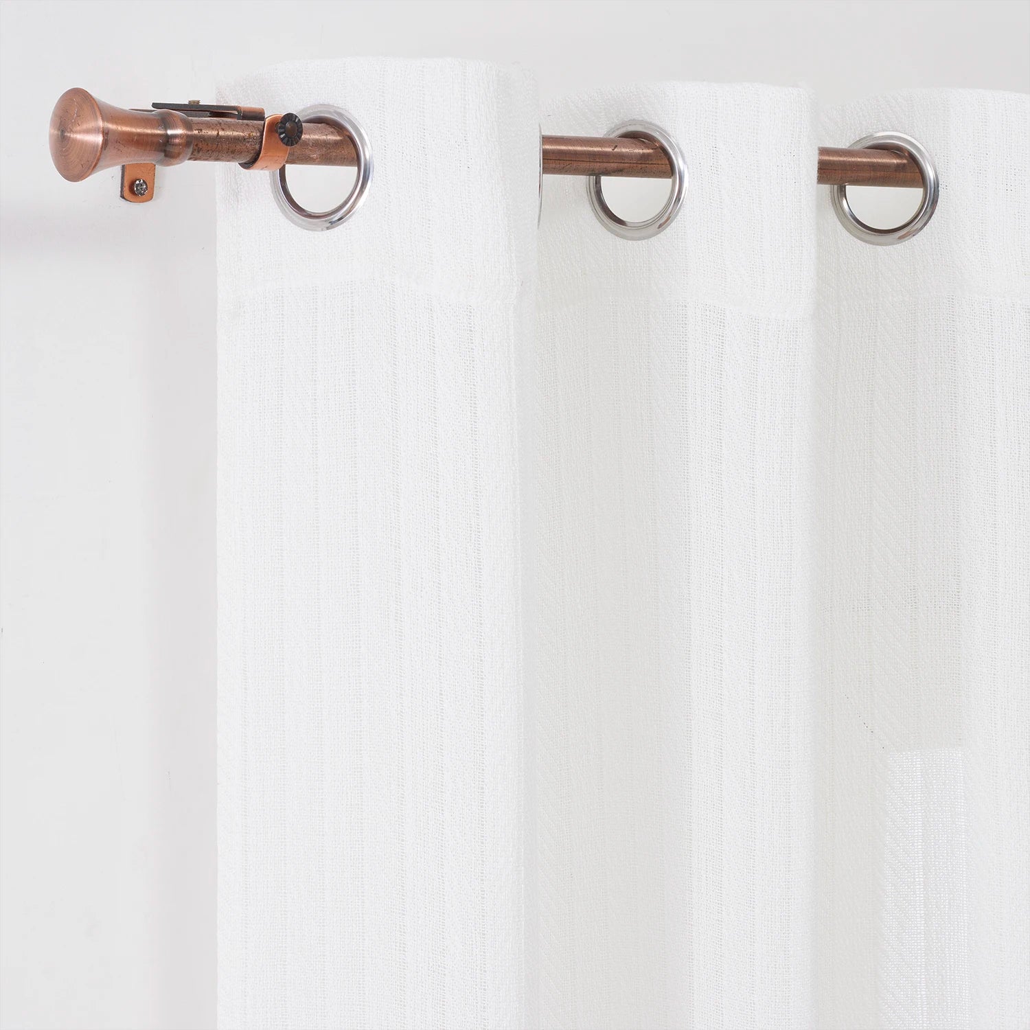White Solid Cotton Living Room Window Curtains Semi Sheer Look for Home Use Factory Price