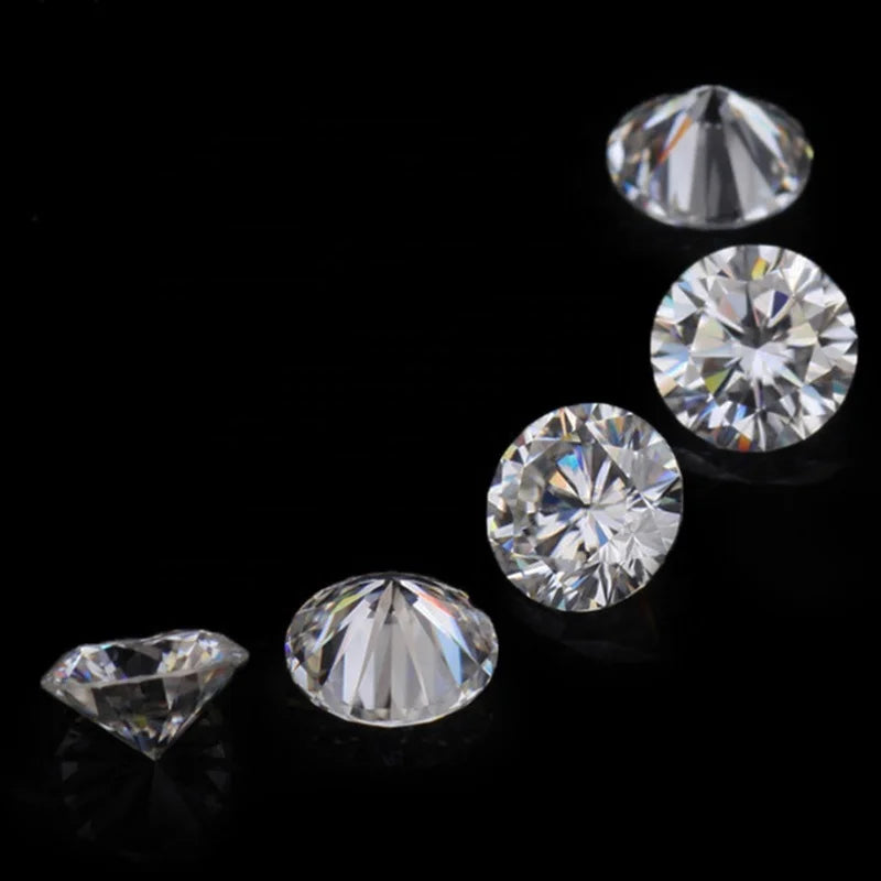 1ct Wholesale Synthetic RGA Moissanite Diamonds Gemstone White D Color VVS Round Brilliant Cut Loose Moissanite