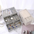 2025 Hot Sale Acrylic Velvet Three-Layer Drawer Simple Style Jewelry Display Box for Necklace Earrings Storage