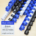 8mm Blue 5/16" 21 Rings Plastic Consumables Accessories A3A4 Paper Notebook 21-hole Comb Binding Apron