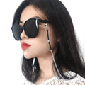 Handmade 316 Stainless Steel Silicone Leather Punk Skull Sunglasses Chain Necklace 78cm 3mm Thick Black Decorative Eyeglasses