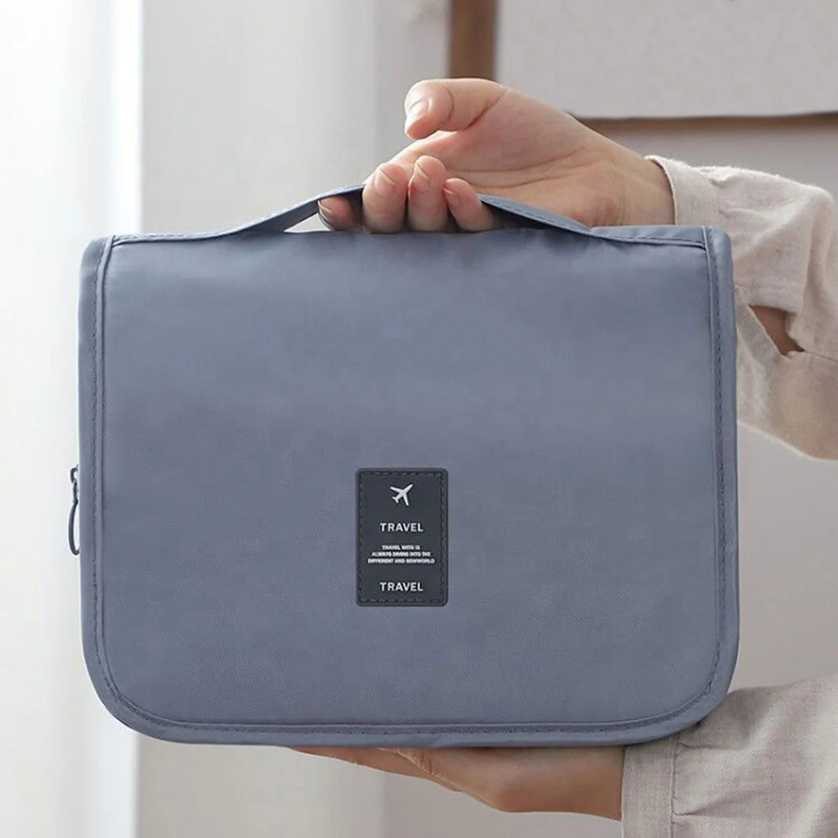 Waterproof Women Oxford Hanging Toiletry Bag Travel Organizer Toiletry Bag for Men Portable Folding Hanging Toiletry Storage Bag