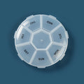 7 Compartments Round Mini Plastic Pill Box Travel Portable Pill Storage Case 7 Days Weekly Medicine Pill Organizer