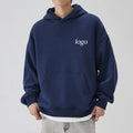 500gsm Heavyweight Heavy Hoodie No Drawstring No String Pullover 450gsm Blank Quarter Cut and Sew Cut Edge Raw Hem Hoodie Men