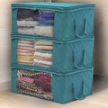 Hot Sale Portable Zipper Blanket Quilt Storage Bags Travel Clothing Organizer Non-woven Folding  Storage Bag