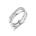 Wholesale 925 Sterling Silver Intertwined Criss Cross Ring Micro Pave CZ Triple Band Wedding Engagement Jewelry for Women