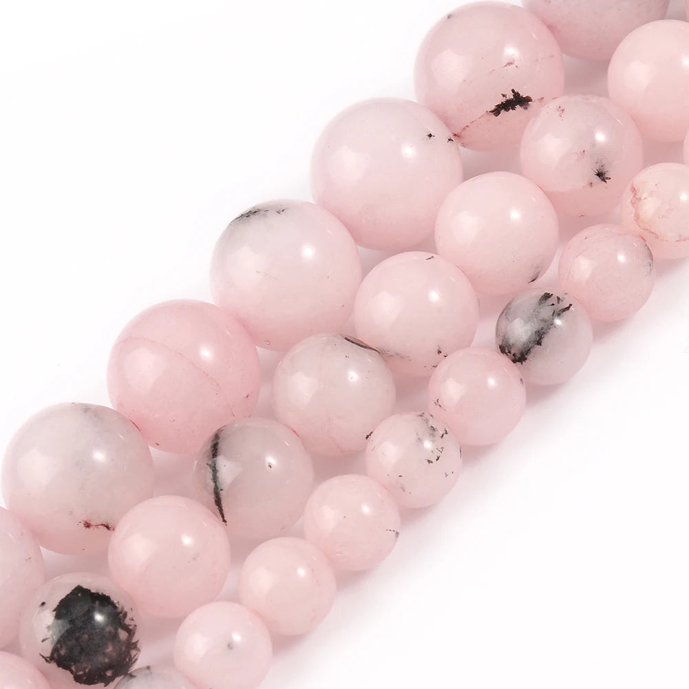 Wholesale 6/8/10mm Smooth Round Dyeing Pink Opal Stone Loose Beads For Jewelry Making DIY