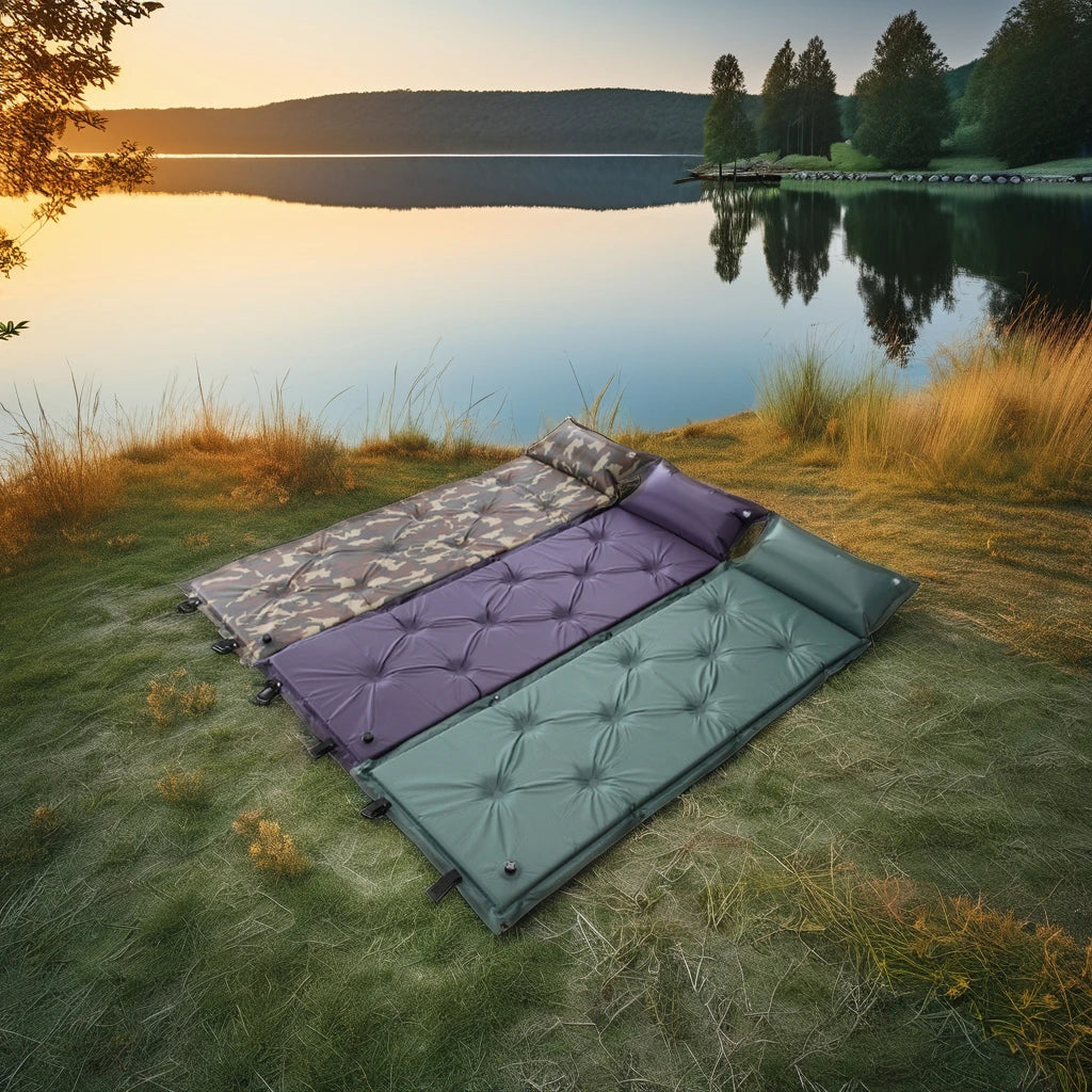 Hot Sale PVC Automatic Inflatable Sleeping Mats Outdoor Moisture-Proof Picnic and Camping Mattresses