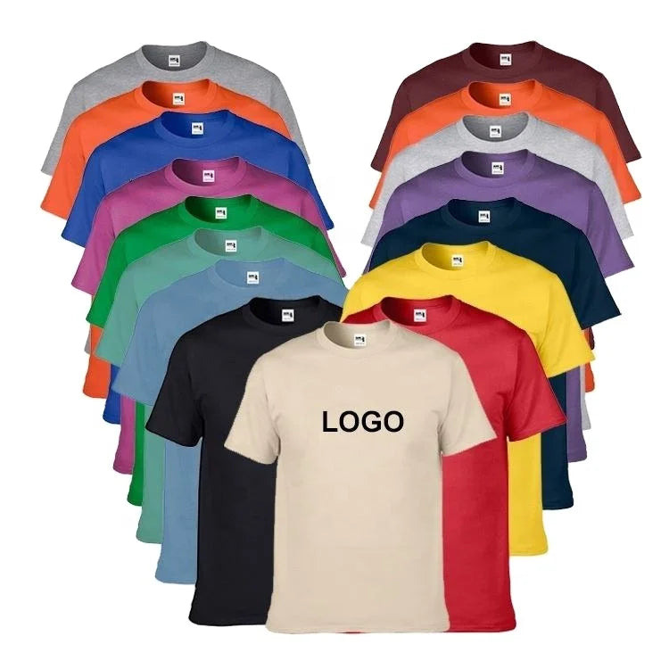 Wholesale Custom 100% Cotton Printing Men Printed Plain White and Black T Shirt