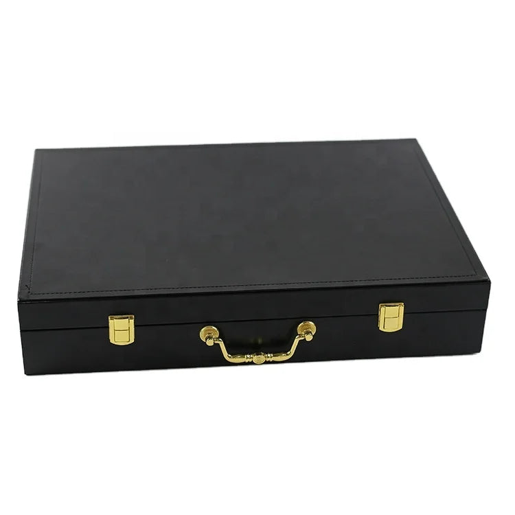 Luxury Large Pu Leather Gift Box Black Wooden Box Cologne Perfume Oil Bottle Leather Luxury  Box for Cosmetics Watch