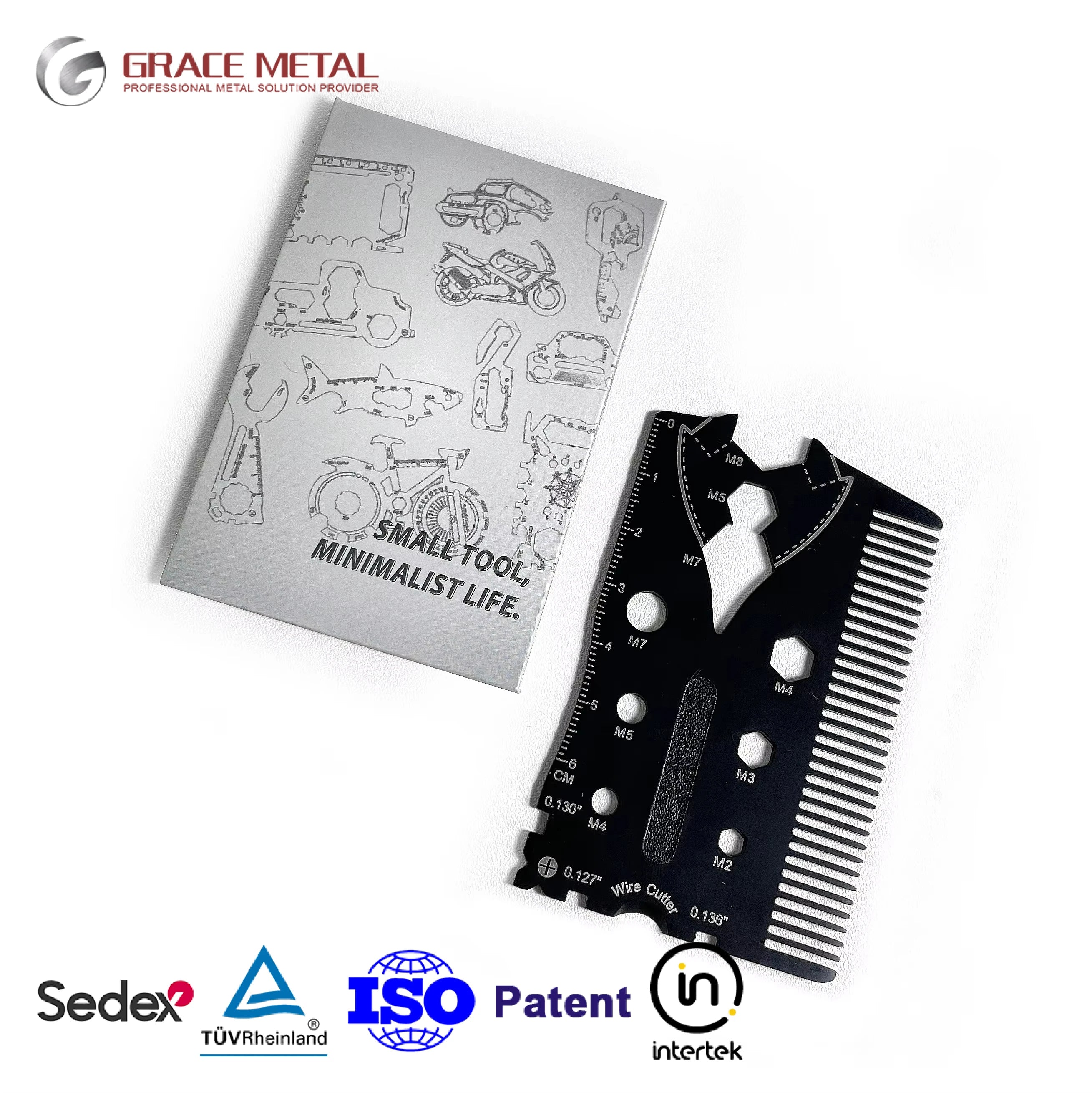 Best Dad Gadget Wallet Tools Stainless Steel Multi Tool Card with Wrench and Beard Comb for Outdoor Camping & Hiking