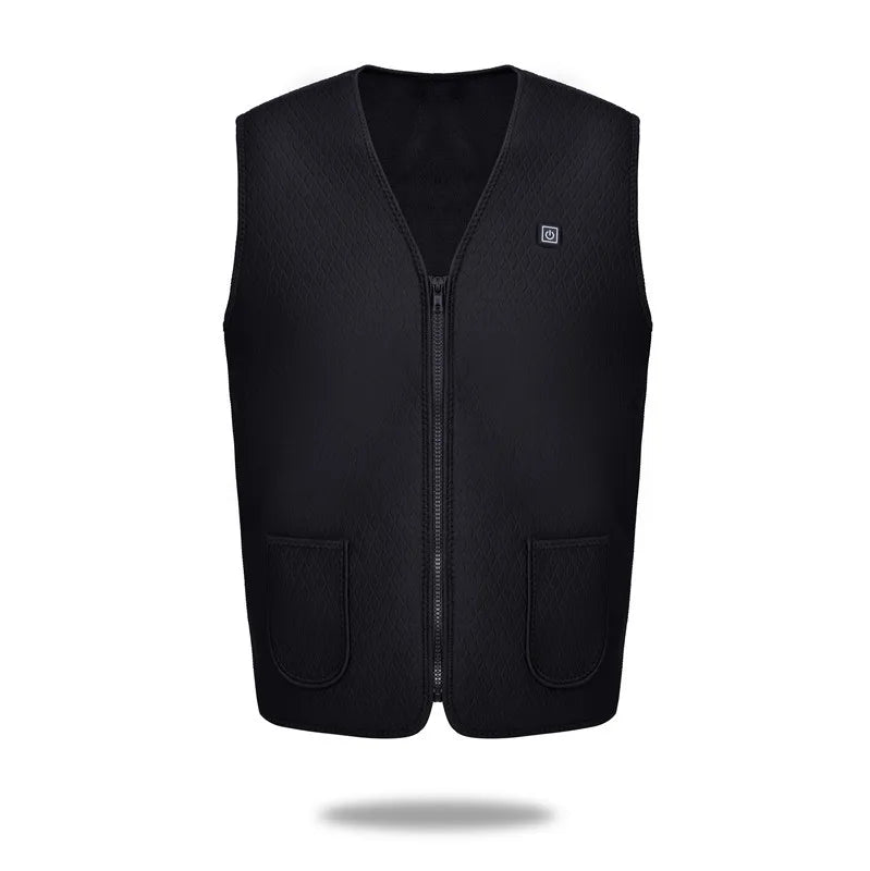 Black Gray Smart Usb Charger Magnet Therapy Body Warm Winter Electric Fishing Skiing Heated Vest Heating Waistcoat