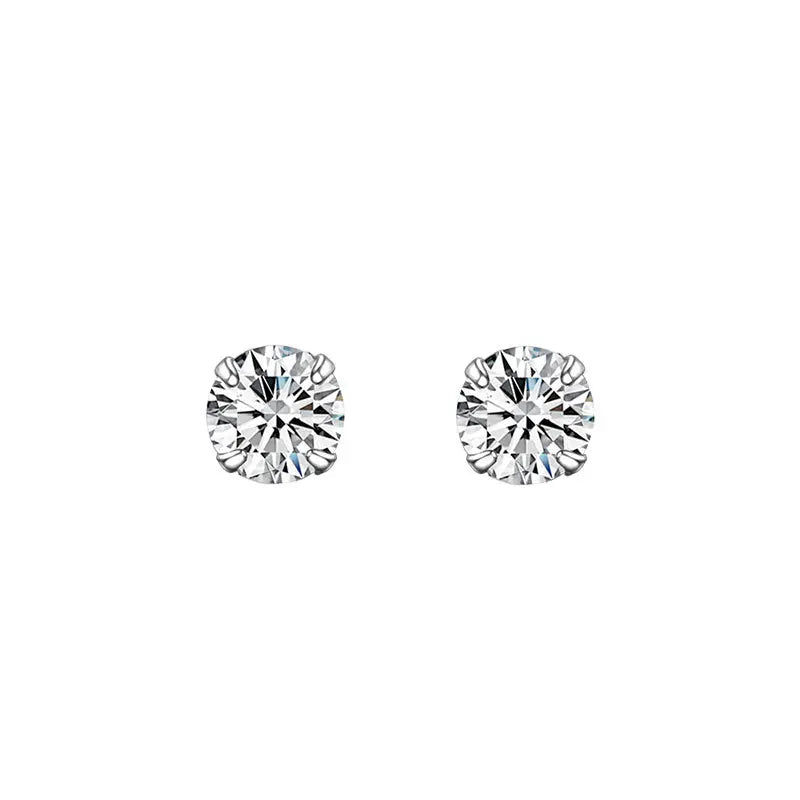 S999 Silver Zircon Earrings Women 2mm 3mm 4mm 5mm 6mm Small Tiny Unisex Fashion Stud Earring Luxury 925 Silver