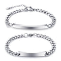 QLB017 Classic Customize Unisex Wholesale Sliver Engraved Bracelet Customer LOGO Stainless Steel Fine Bracelet