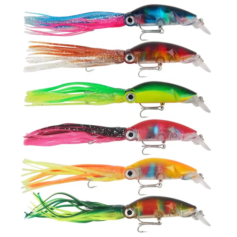 Fishing Bait Squid Hard Baits 180mm/17.6g Octopus Squid Skirt Artificial Bait Suitable for Outdoor Fishing Top Ocean