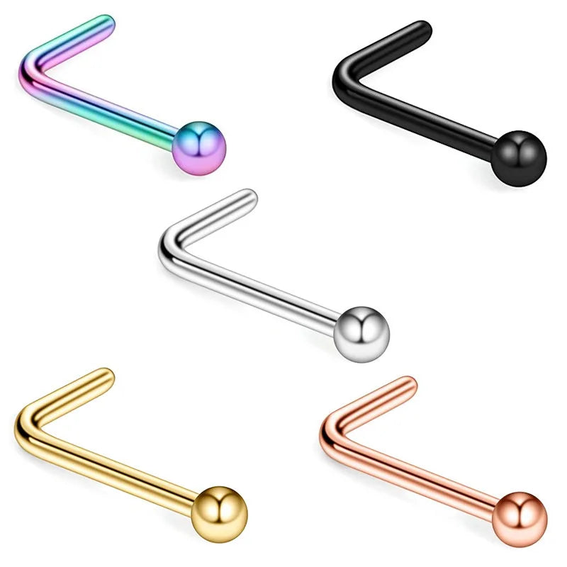 Gaby  316L Stainless Steel L Shaped Surgical Steel Curved Septum Nose Ring Piercing Jewelry for Women
