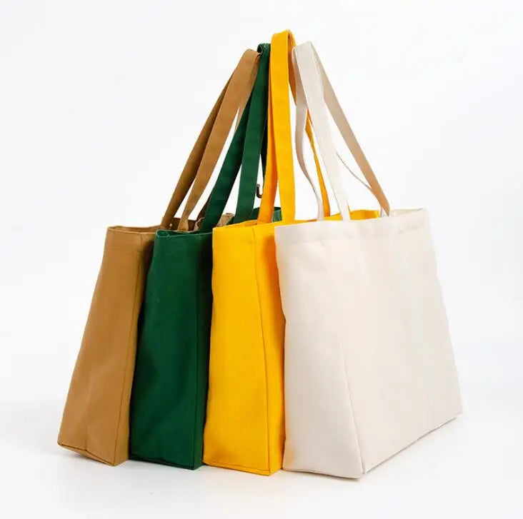Custom Logo Size Printed Eco Friendly Reusable Organic Calico Canvas Tote Bag Grocery Cotton Shopping Bags