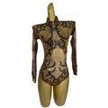 Gold Rhinestone Stage Performance Jumpsuit Show Wear Festival Outfit Pole Dance Leotard Bodycon Romper Sexy Party Club Bodysuits