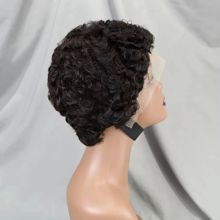 Versatile Styling Short Bob Water Curly Pixie Cut Human Hair Lace Front Wig High Density 13x4 Lace Frontal Bob Wig