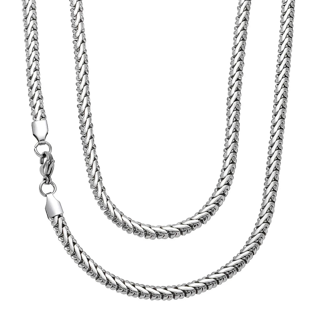 Cadena Stainless Steel Gold Silver Black Chunky Box Chain HipHop Waterproof Necklace Fashion Chains Necklaces