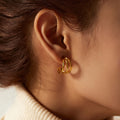 New Style Cheap 18K Gold Plated Silver Plated Stainless Steel Smooth Three Layer Wire Earrings