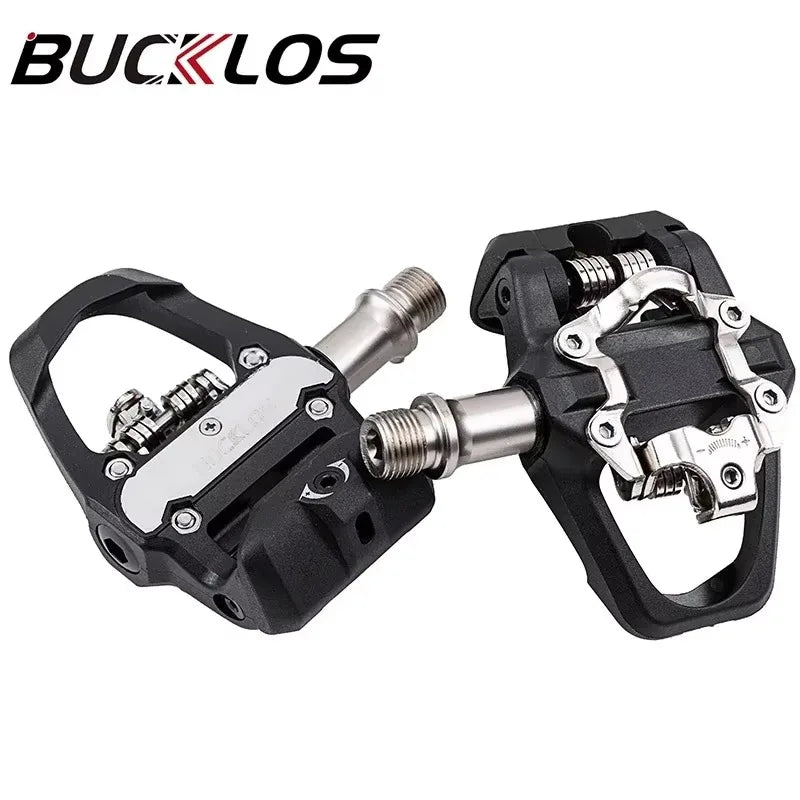 BUCKLOS dual-function bicycle clipless pedals suitable for branded mountain and road bikes MTB bicycle riding accessories.