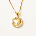Romantic Valentine's Day Cz Stone Heart Necklace Fashion Jewelry Rhinestones Crystals Love Heart Pendant Necklace for Women
