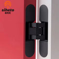 Zinc Alloy Black Silver Heavy Duty 3D 180 Degree Adjustable Invisible Concealed Hidden Hinge Wooden Door Hinges
