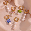 Dreamshow Y2K Jewelry Acrylic Flower Earring Fresh Water Pearl Drop Earring 18k Gold Plated Stainless Steel Jewelry