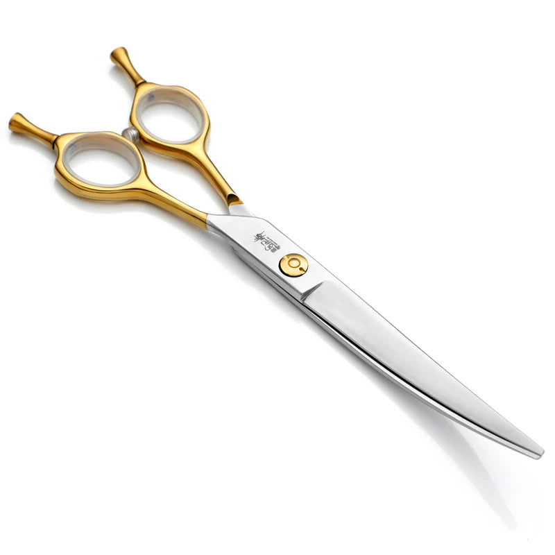 Good Quality Factory Directly Golden Handle Pet Curved Scissors Professional Pet Grooming Tools