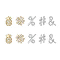 E01613 Cute 925 Sterling Silver Earring Tiny Cartilage Stud Earrings Set for Women Barbell Screw Backs Auricle Piercing